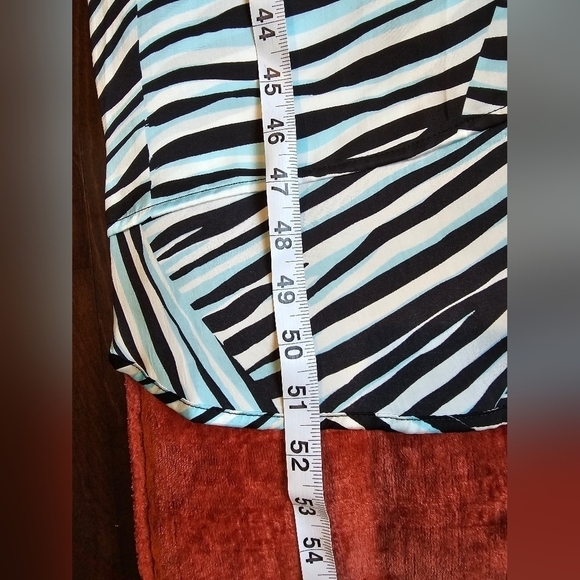 NWT DKNY Silky Sleeveless V-Neck Maxi Dress Blue White Brown Multi Stripes Sz S - Picture 11 of 12